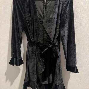 SAYLOR Black Velvet Belted Shorts Jumpsuit Romper